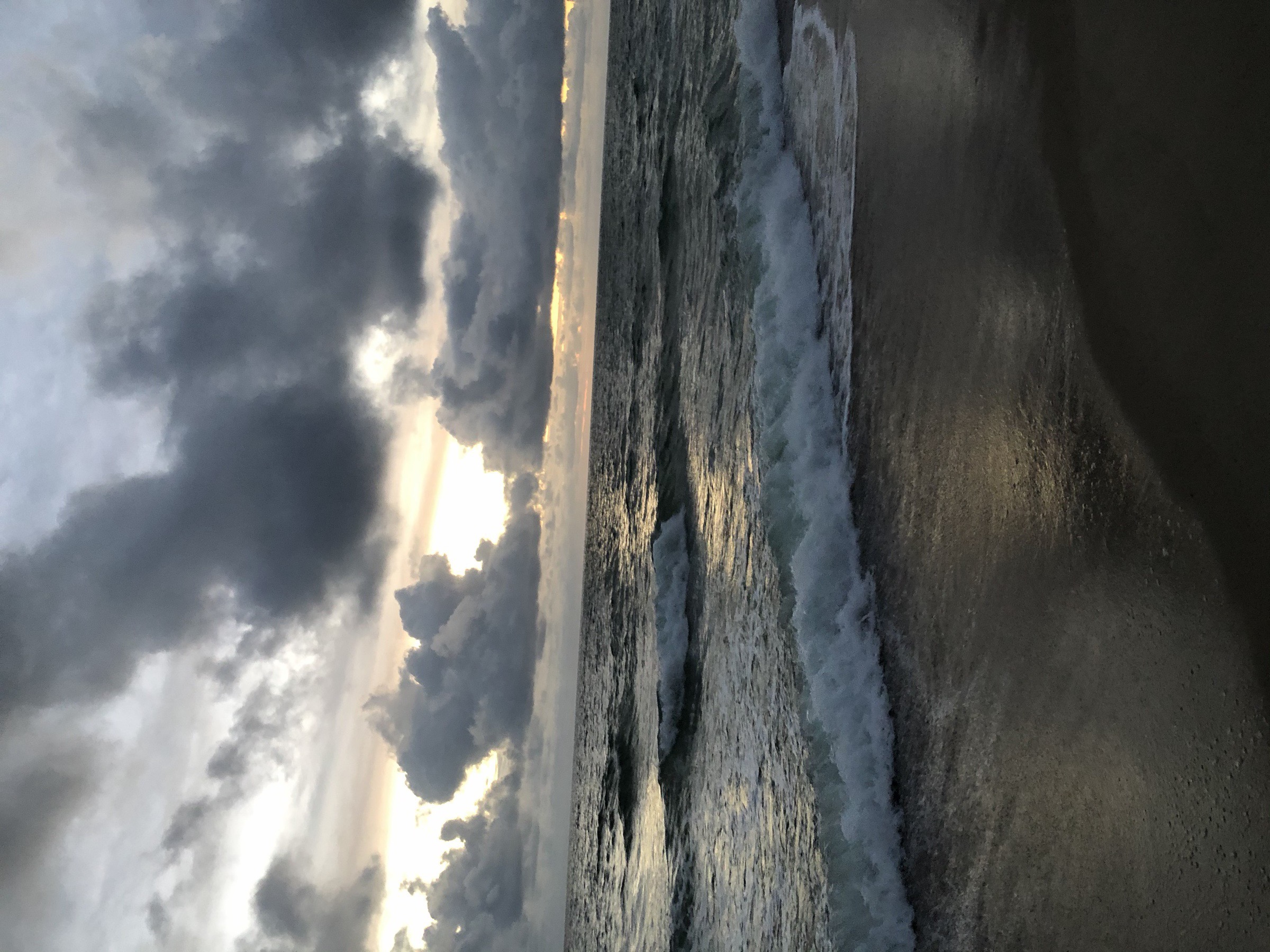 Sylt beach at dusk with heavy clouds