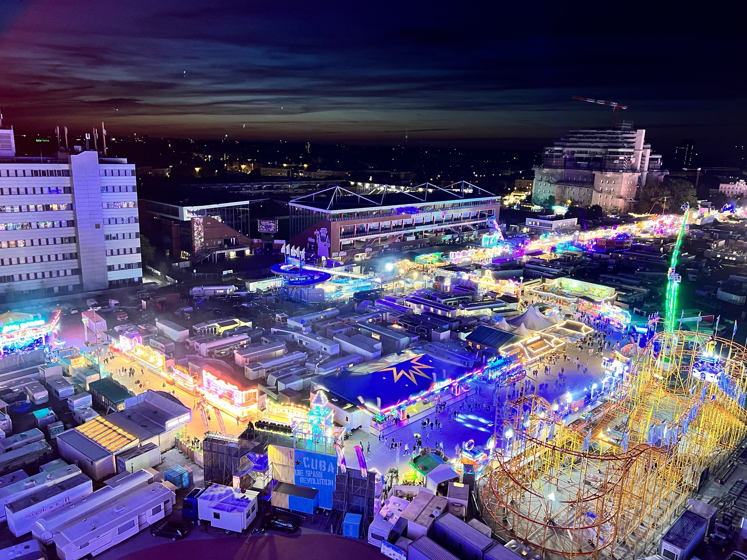 Dom fair from above at night