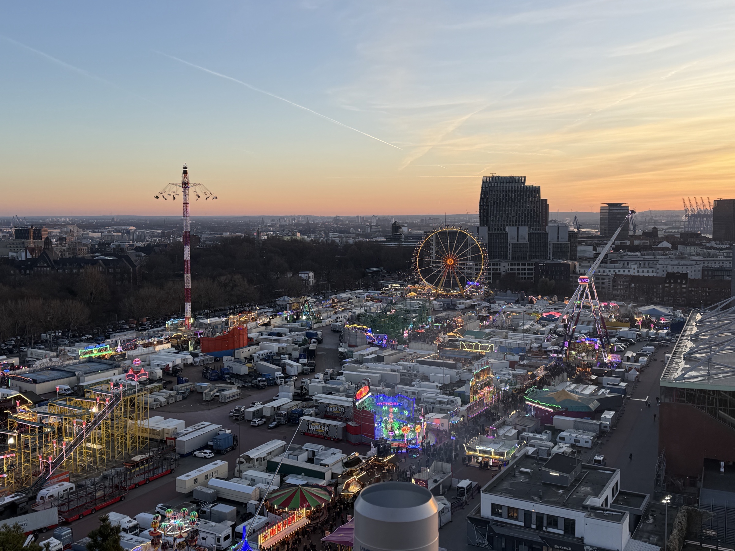 Dom fair aerial with ferris wheel