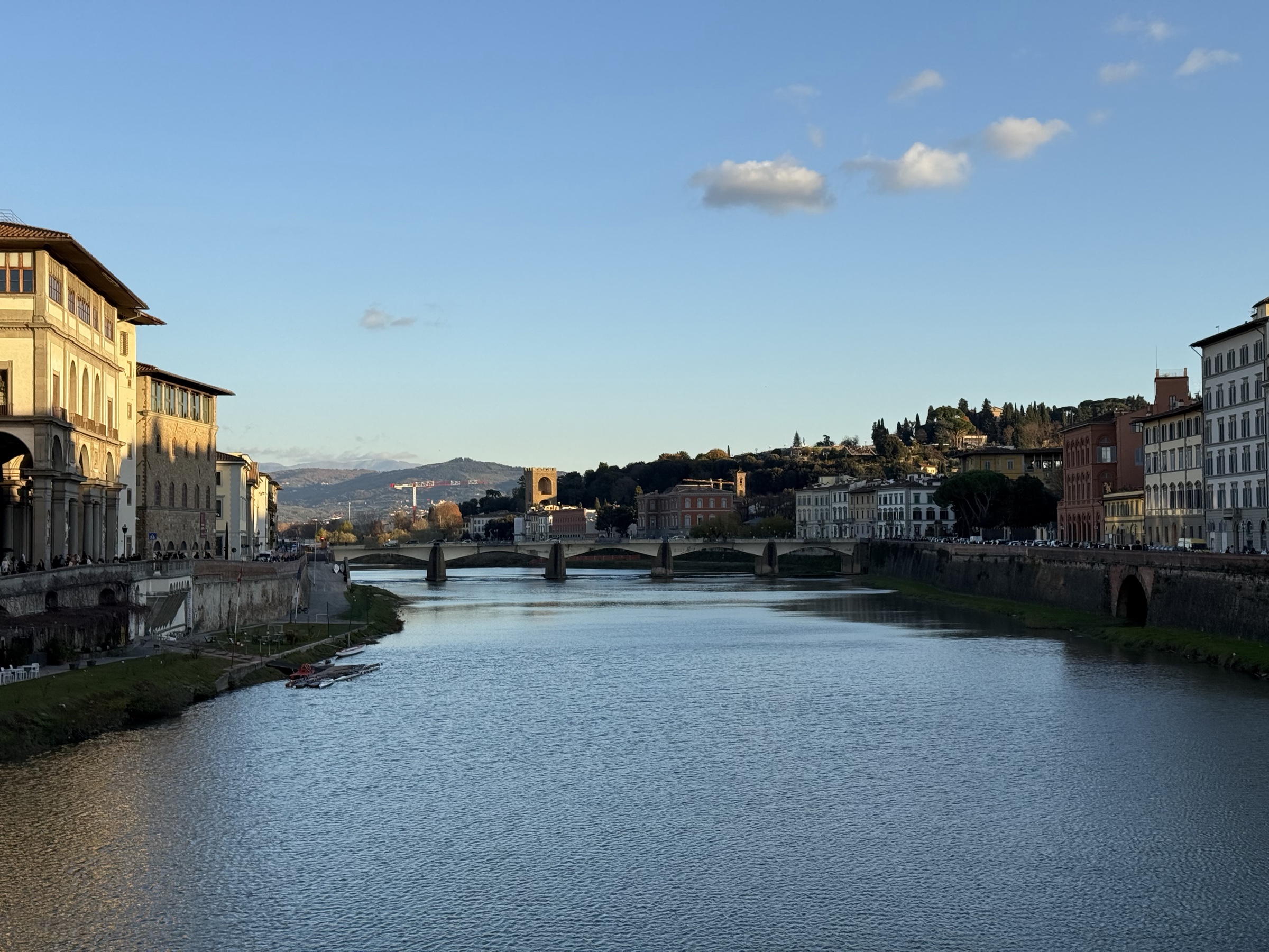 Uffizi and Vasari Corridor along the Arno