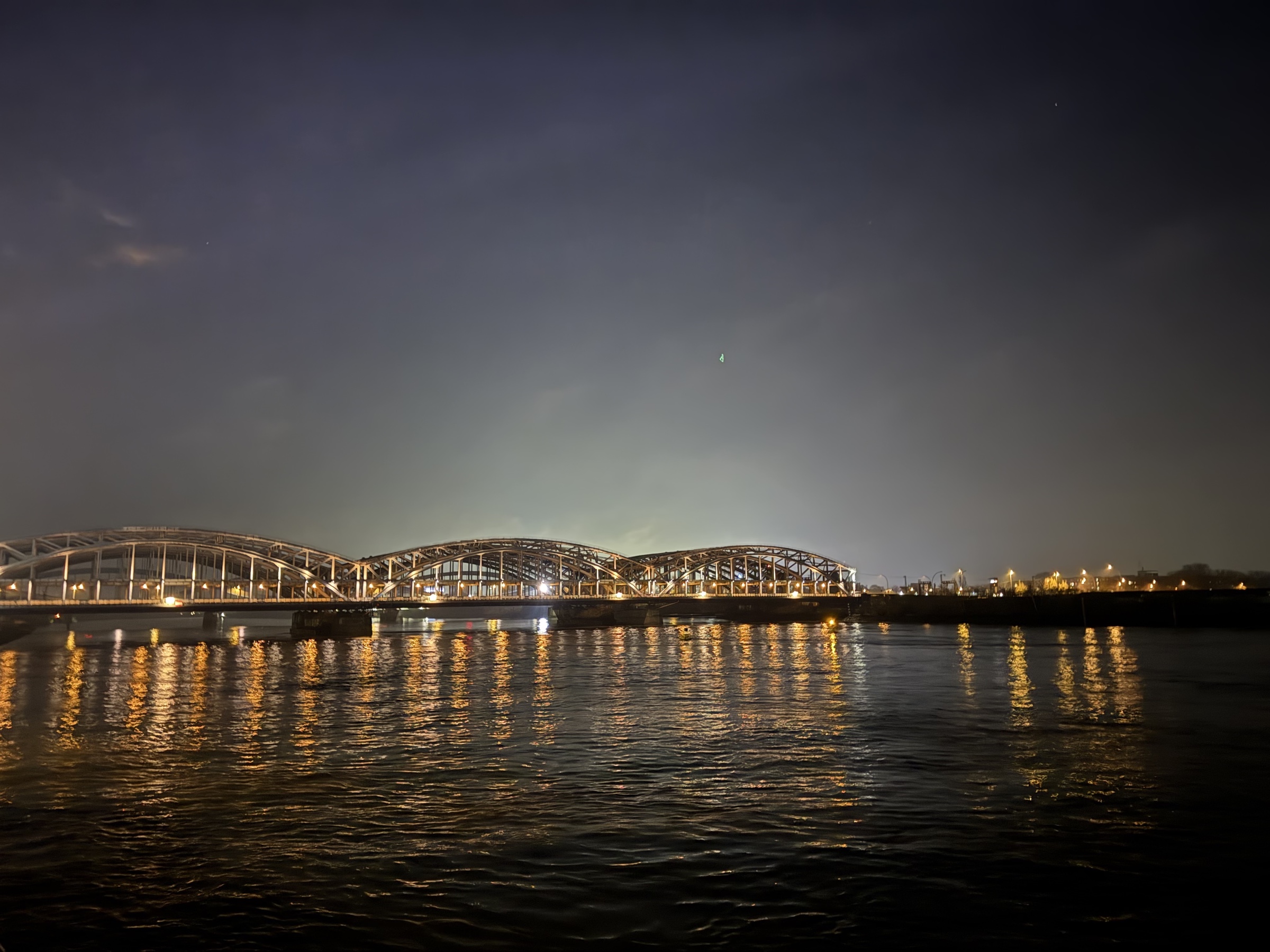 Elbbrücken railway arches at night