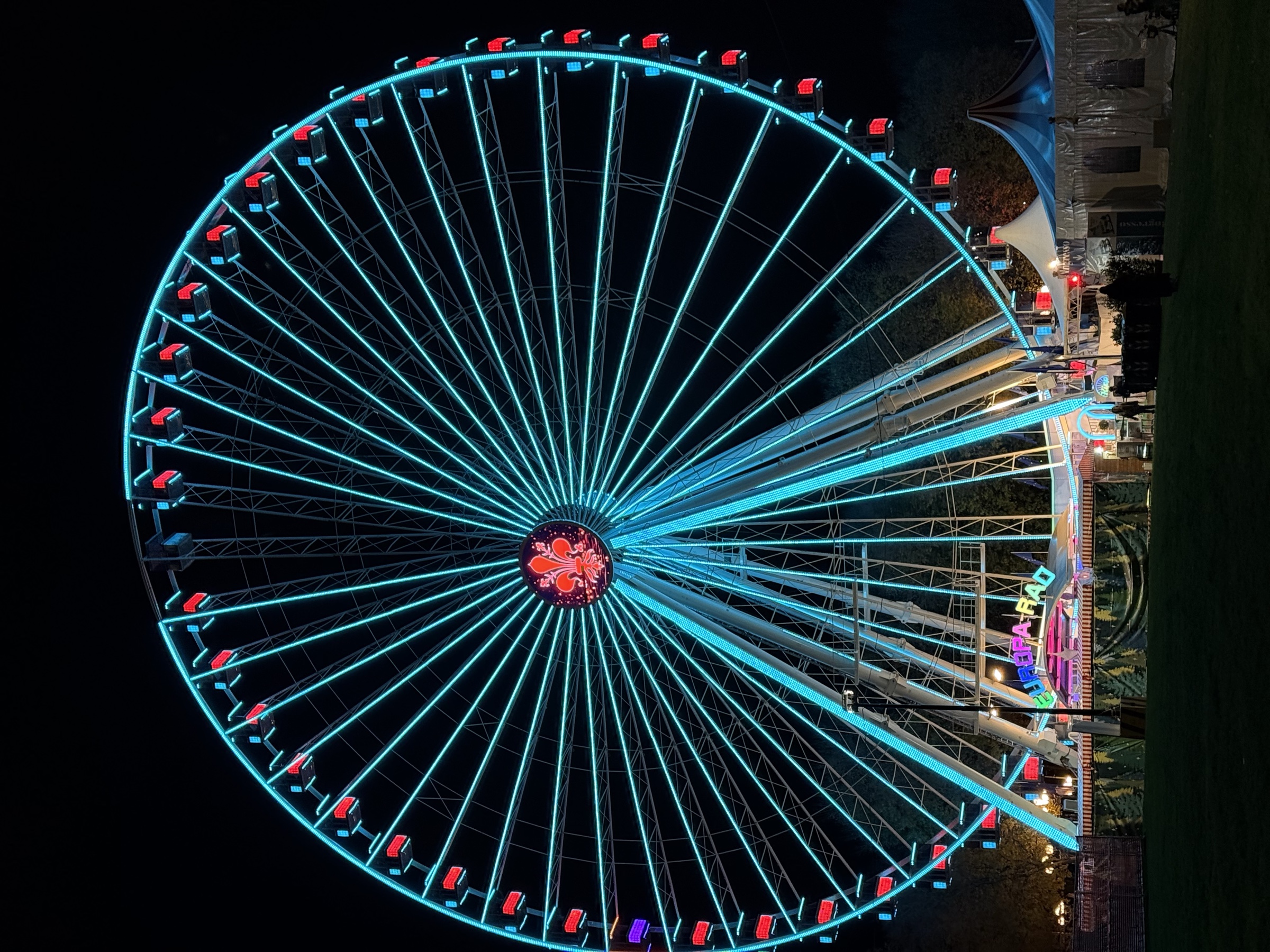 Lucca Christmas ferris wheel, blue