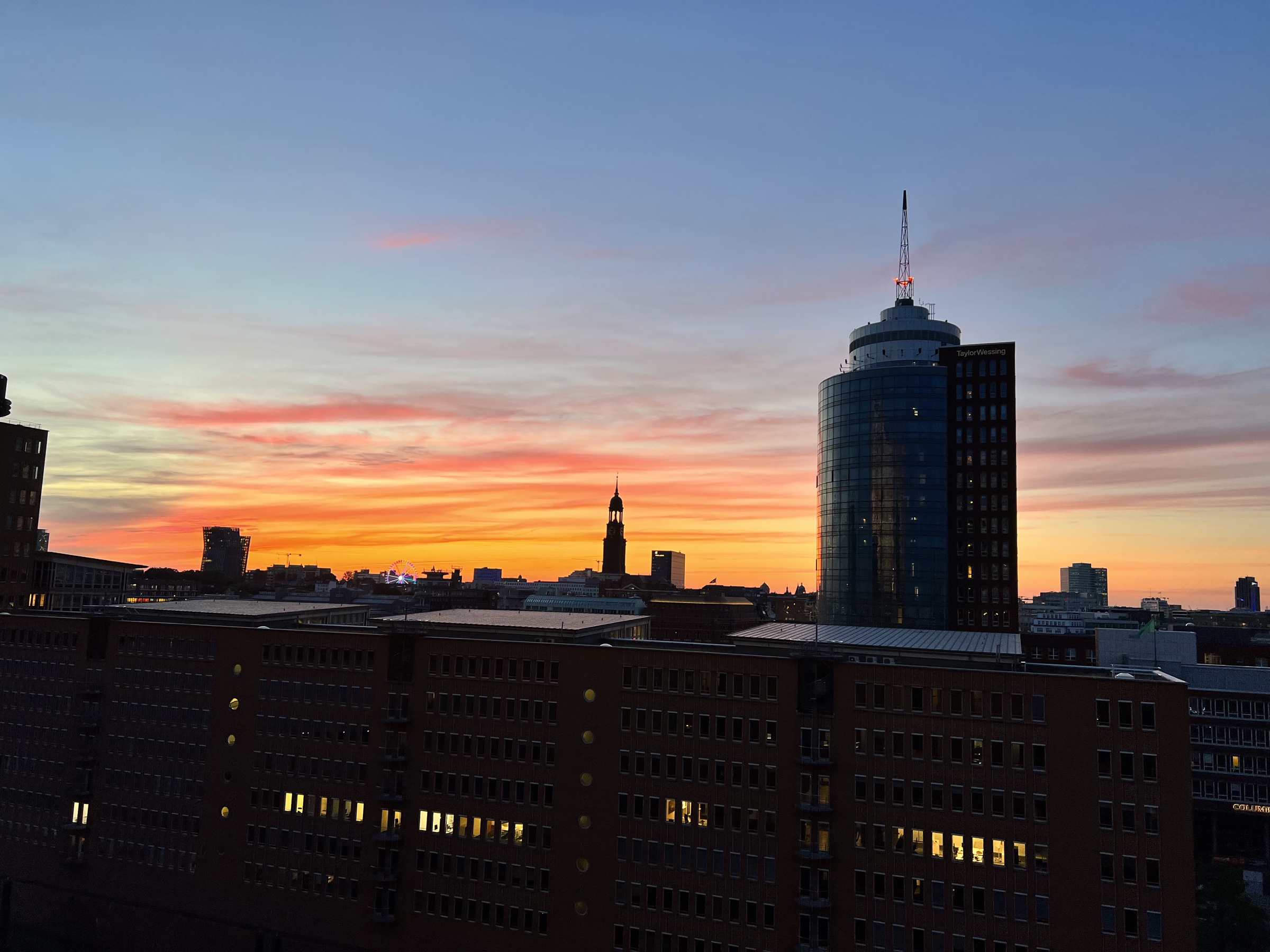 Michel and HTC at sunset, horizontal view