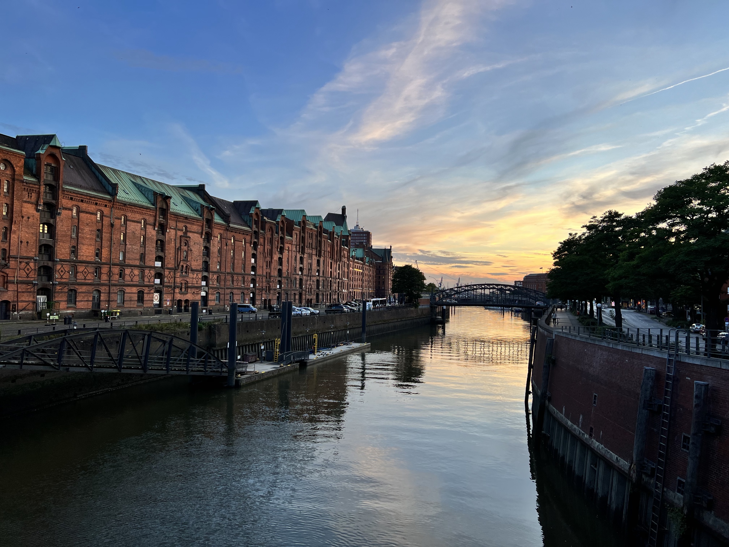 Speicherstadt at sunset